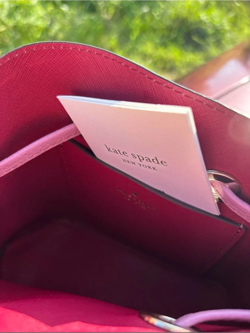 Kate Spade Mauve Pebbled Leather Bucket Bag
